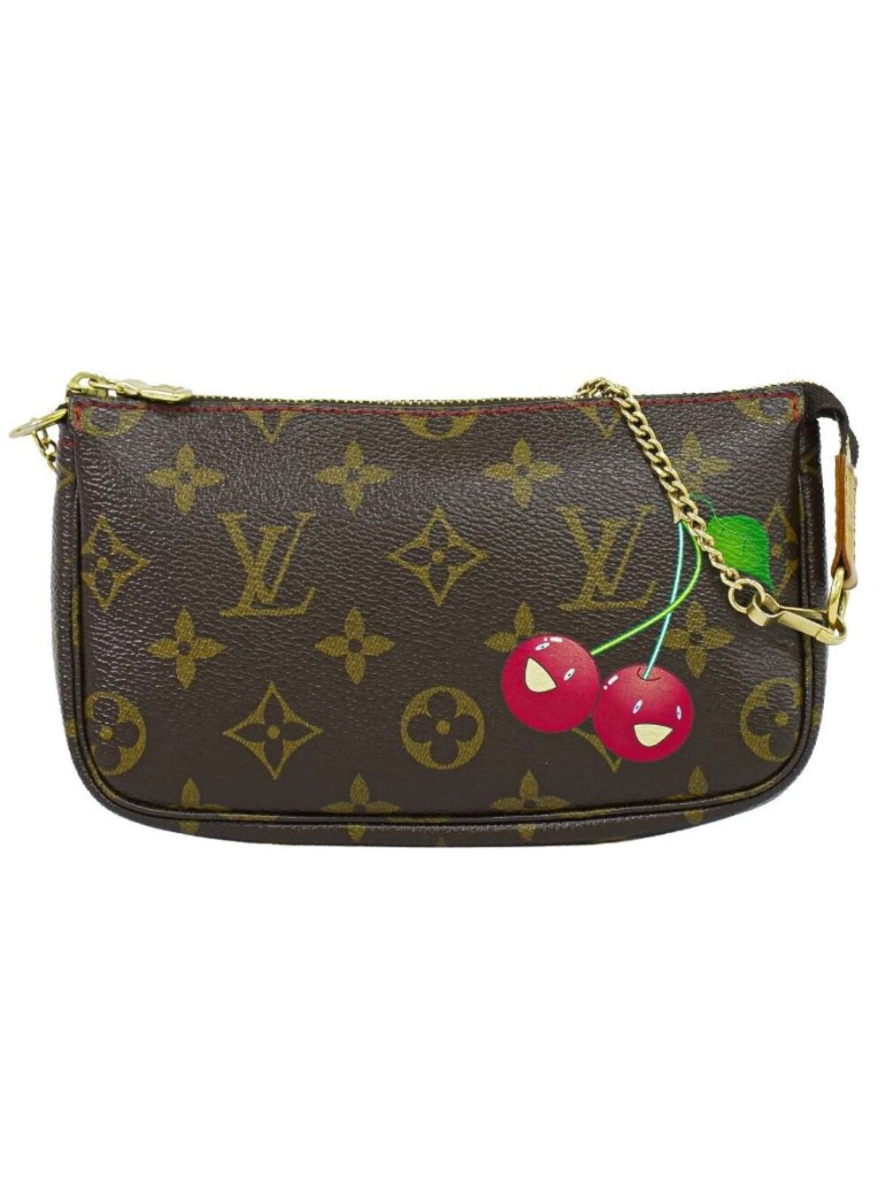 Louis Vuitton LV Monogram Cherry Takashi Murakami Bucket PM Included Pouch